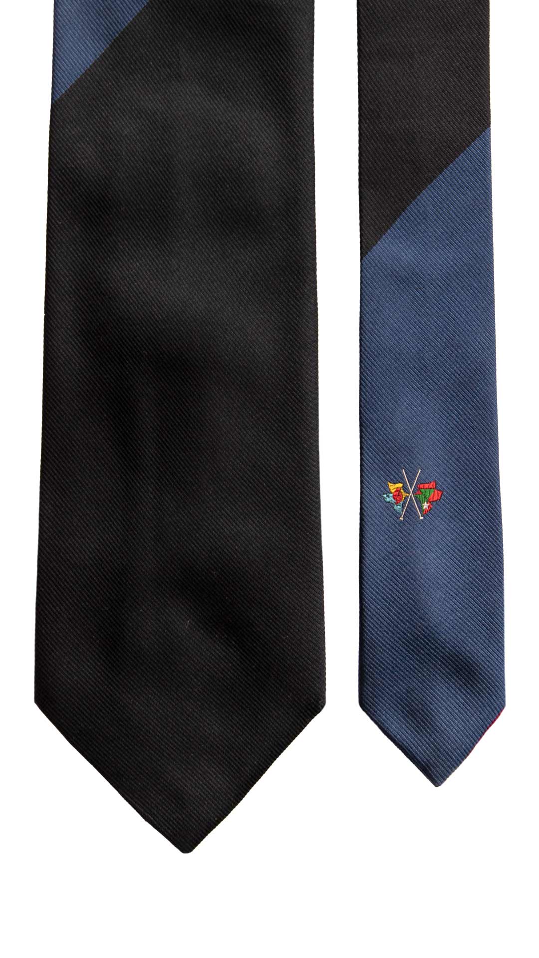 Cravatta Vintage Regimental di Seta con Disegno Sotto Nodo Righe Multicolor CV1166 Made in Italy Graffeo Cravatte Pala