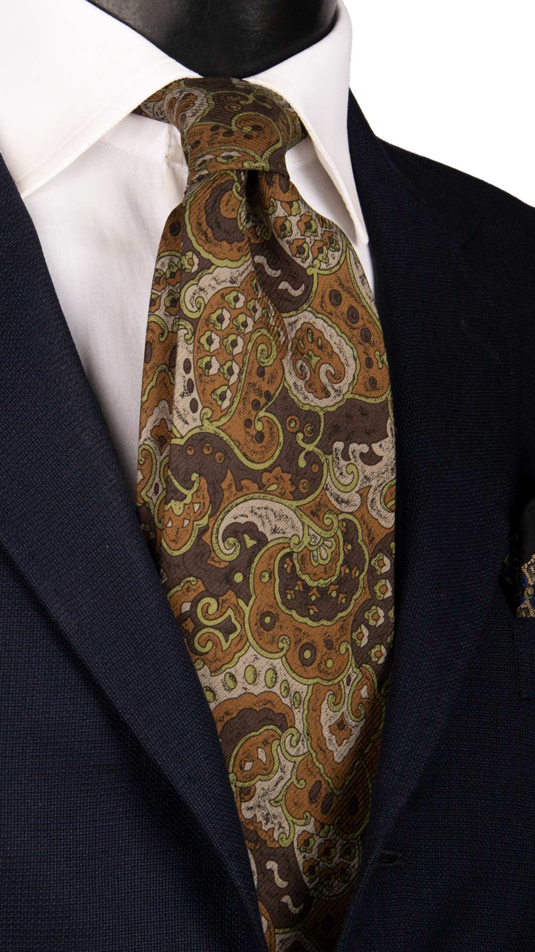 Cravatta Vintage di Seta Jacquard Color Corda Fantasia Multicolor CV929 Made in Italy Graffeo Cravatte