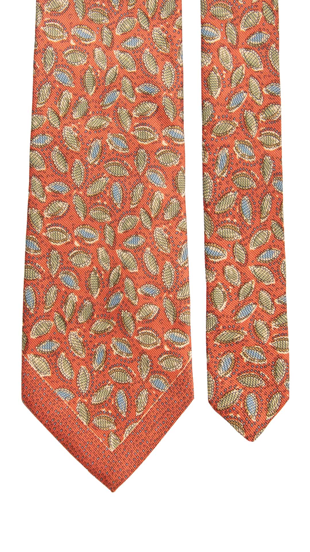 Cravatta Vintage di Seta Jacquard Rosa Salmone Fantasia Multicolor CV994 Made in Italy Graffeo Cravatte Pala
