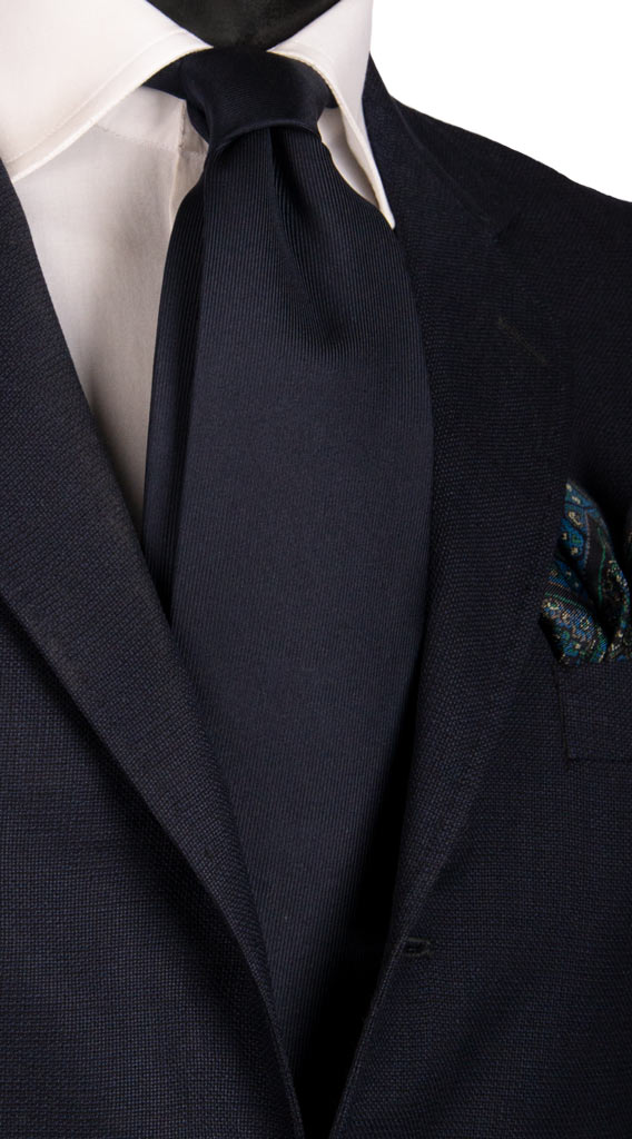 Cravatta Vintage in Twill di Seta Blu Made in Italy Graffeo Cravatte