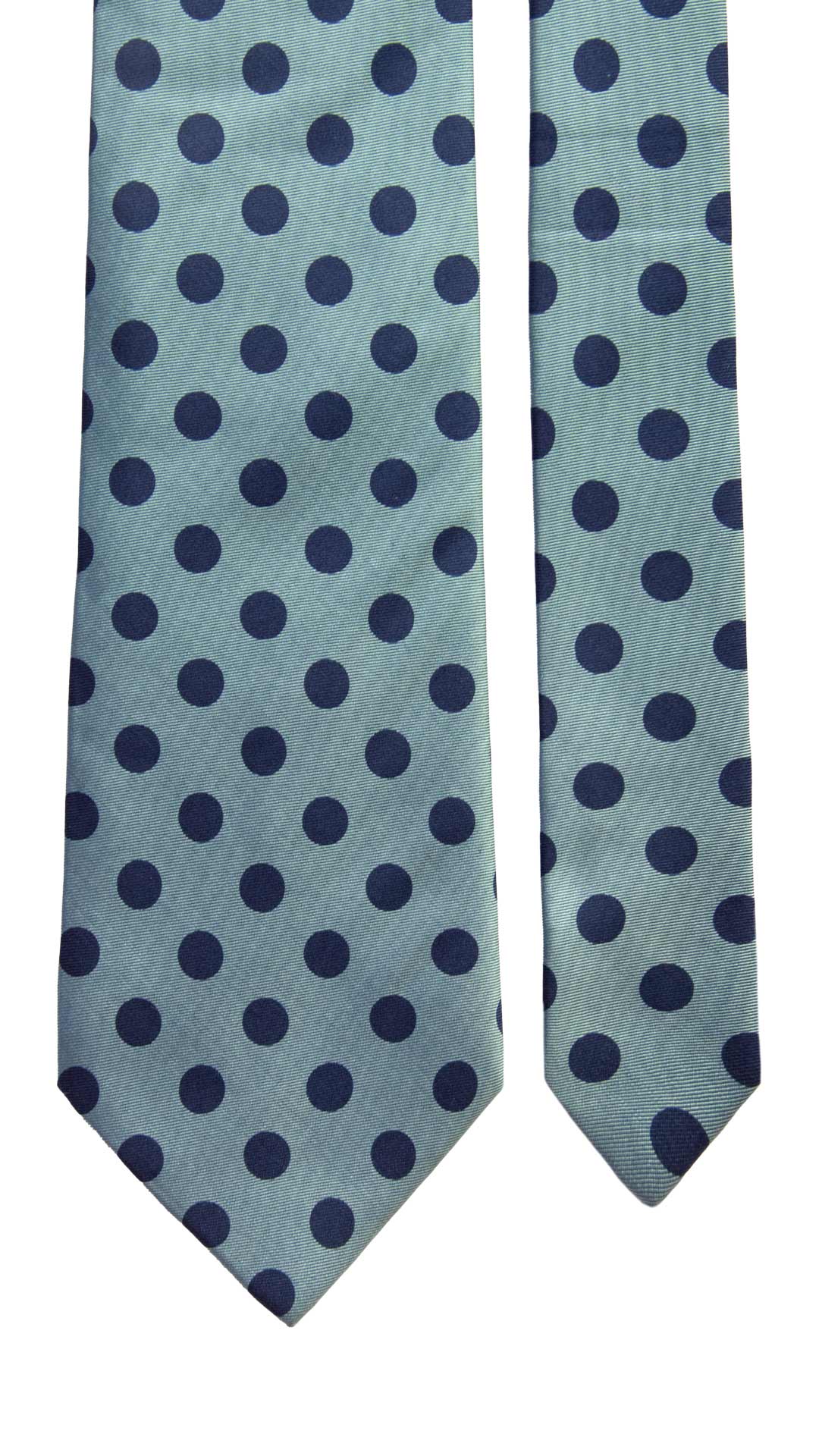 Cravatta Vintage in Twill di Seta Celeste a Pois Blu CV1041 Made in Italy Graffeo Cravatte Pala