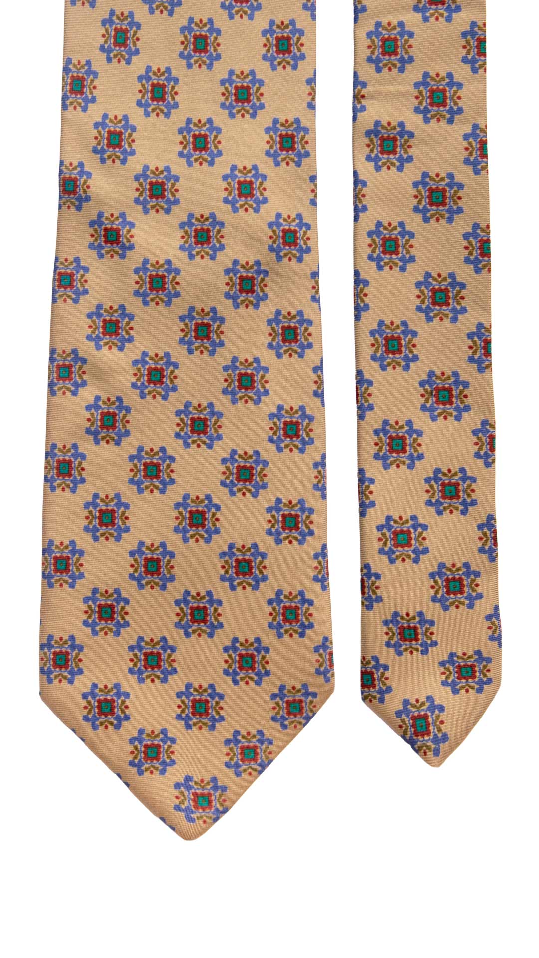 Cravatta Vintage in Twill di Seta Color Corda Fantasia Bluette Rosso Verde CV1023 Made in Italy Graffeo Cravatte Pala