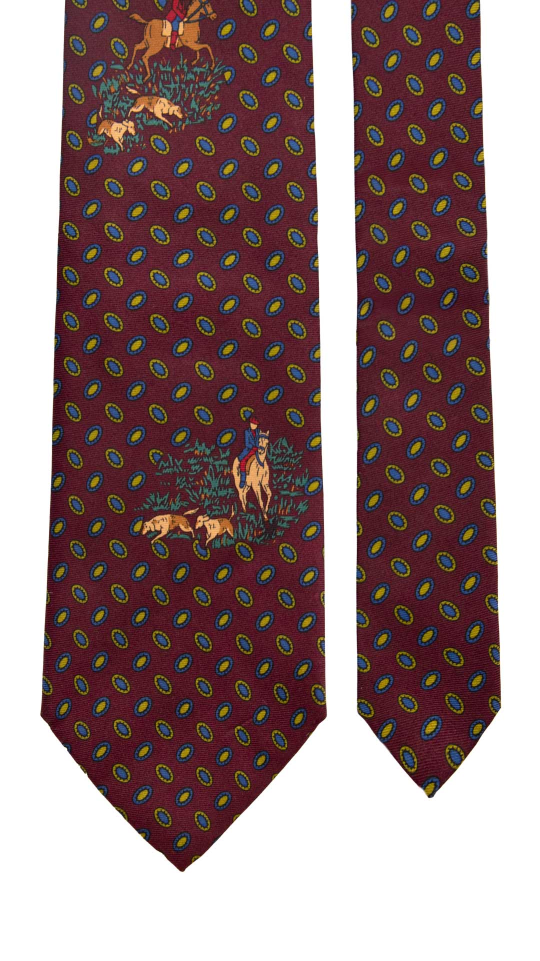 Cravatta Vintage in Twill di Seta Color Melanzana Fantasia Multicolor CV1033 Made in Italy Graffeo Cravatte