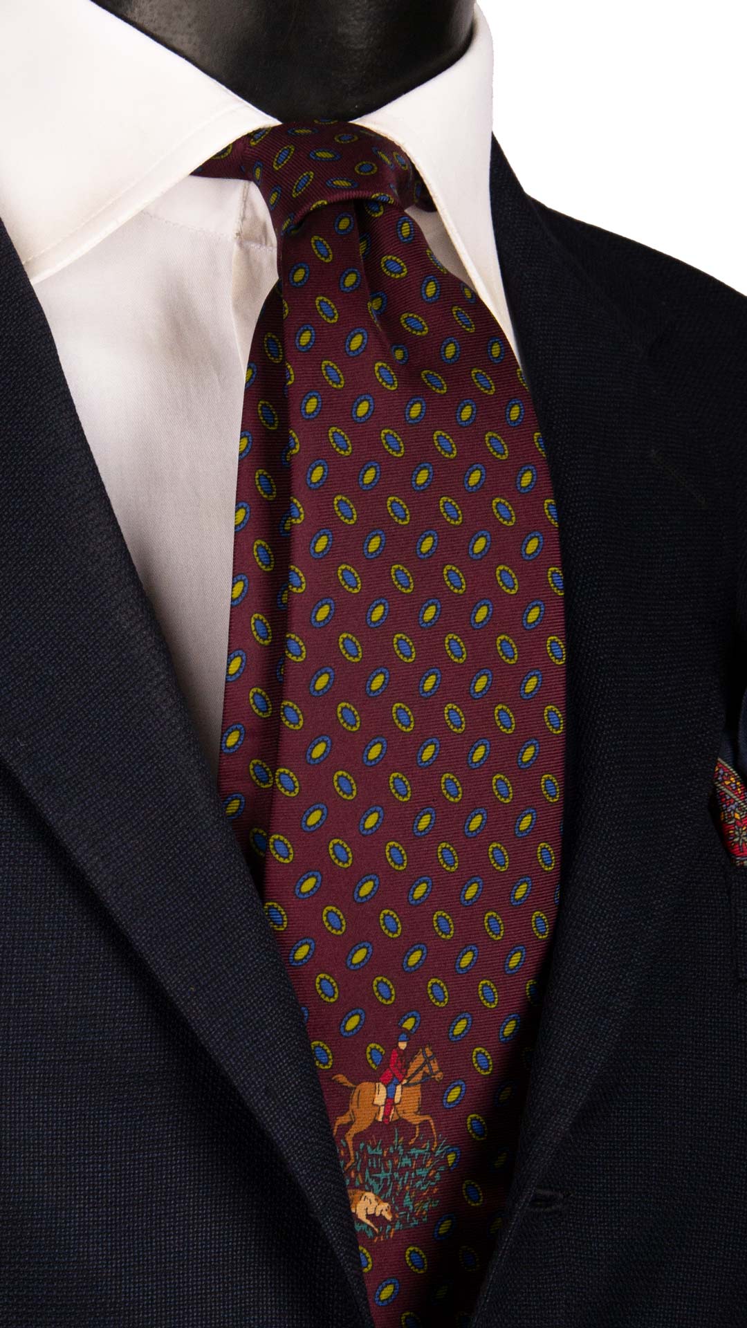 Cravatta Vintage in Twill di Seta Color Melanzana Fantasia Multicolor CV1033 Made in Italy Graffeo Cravatte