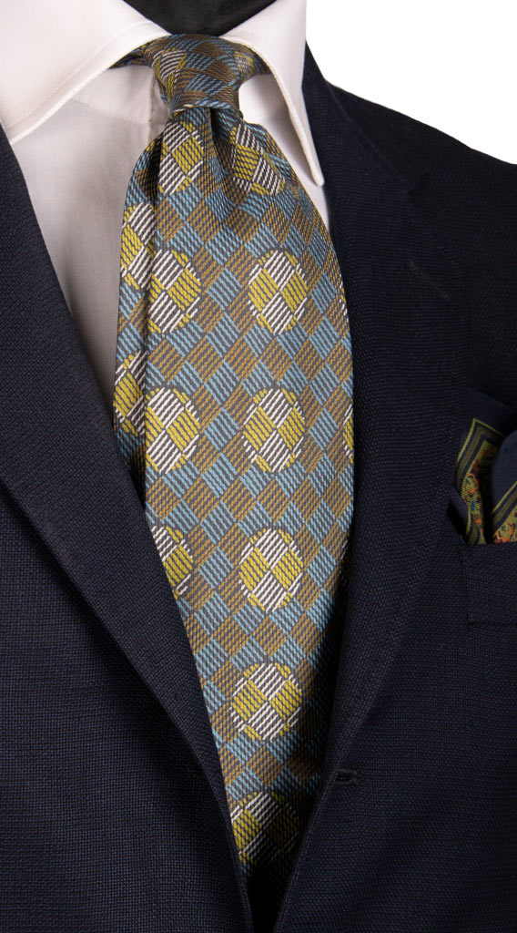 Cravatta Vintage in Twill di Seta Fantasia Multicolor Made in Italy Graffeo Cravatte