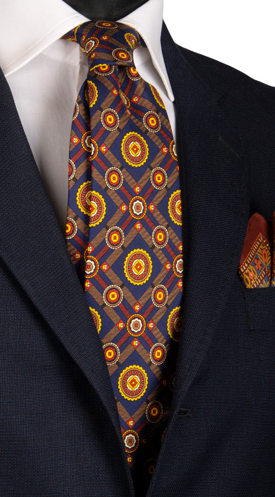 TigerTie Designer Cravatta in seta - marrone rame nero striato - Cravatta in seta