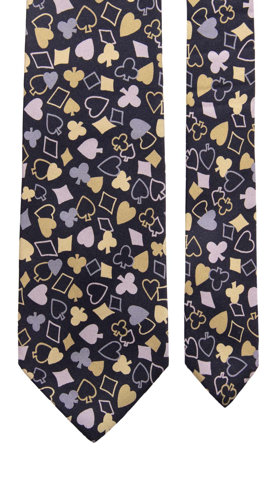 Cravatta Vintage in Twill di Seta Nera Fantasia Multicolor CV1173 Made in Italy Graffeo Cravatte Pala