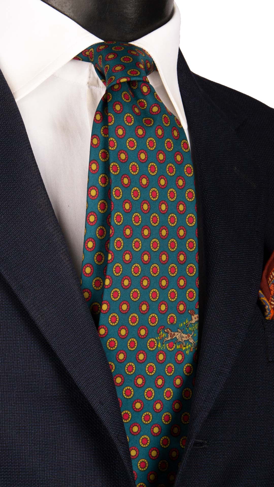 Cravatta Vintage in Twill di Seta Ottanio Fantasia Multicolor CV1043 Made in Italy Graffeo Cravatte