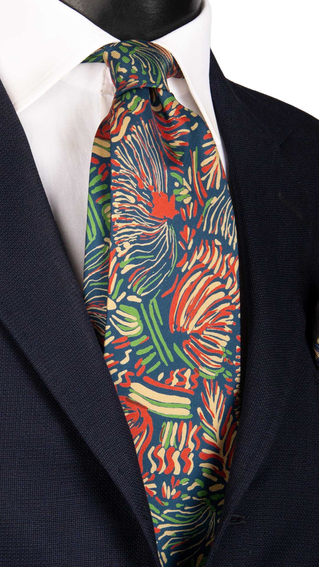 Cravatta Vintage in Twill di Seta Ottanio Fantasia Multicolor CV867 Graffeo Cravatte Made in Italy