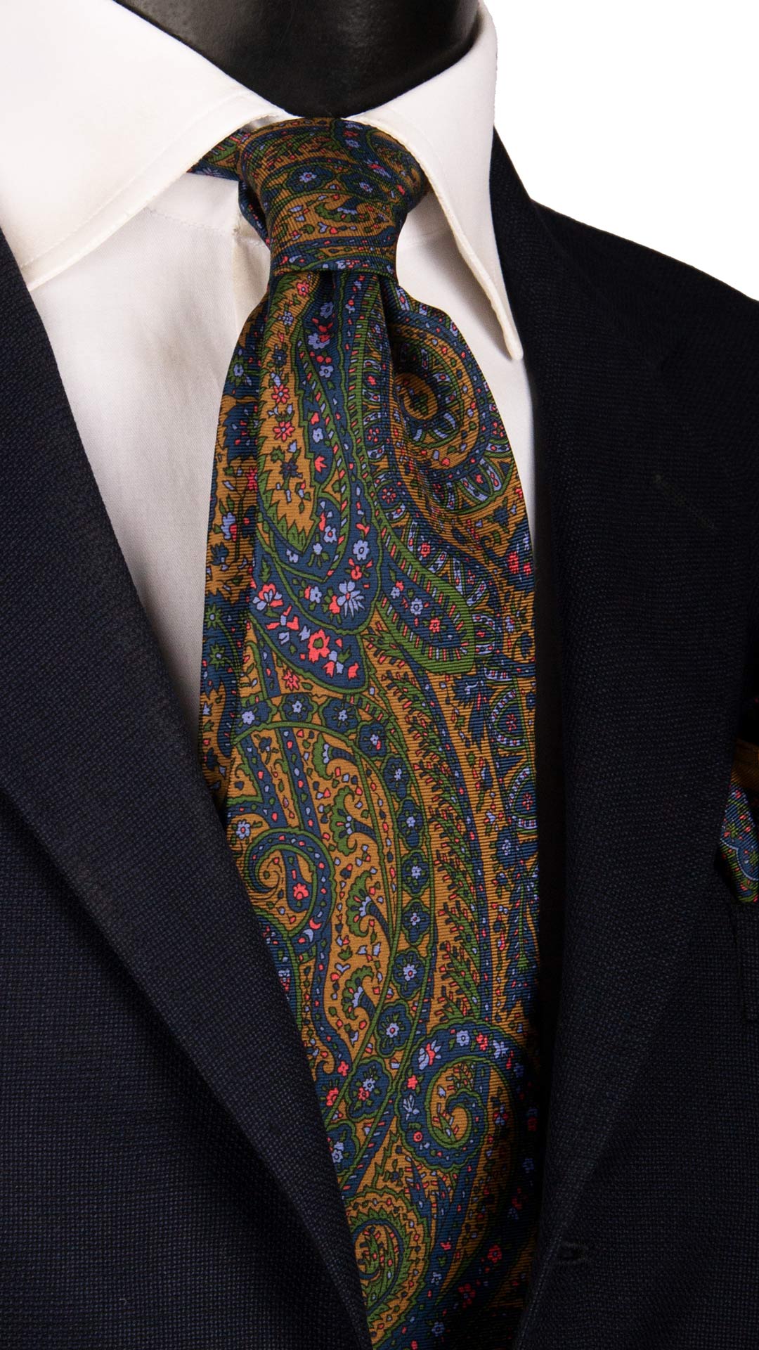 Cravatta Vintage in Twill di Seta Paisley Multicolor CV1087 Made in Italy Graffeo Cravatte
