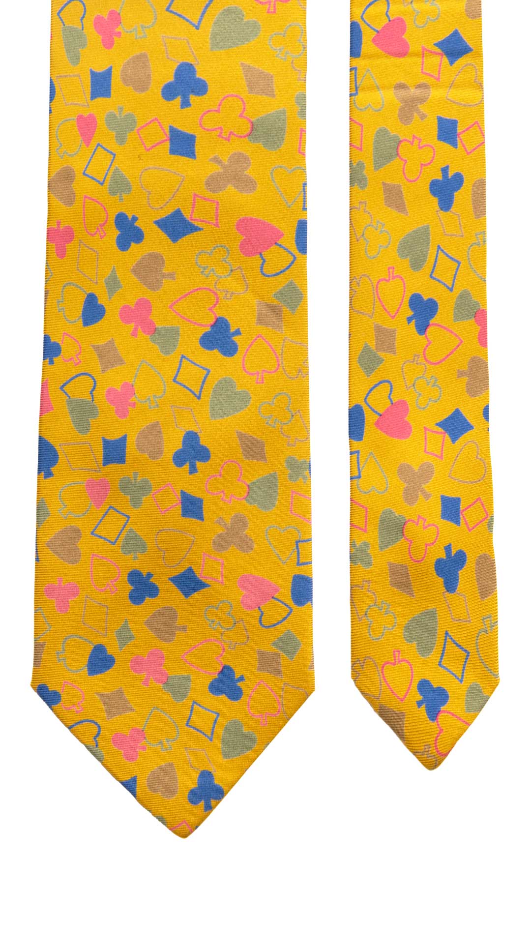 Cravatta Vintage in Twill di Seta Senape Fantasia Multicolor CV1169 Made in Italy  Graffeo Cravatte Pala