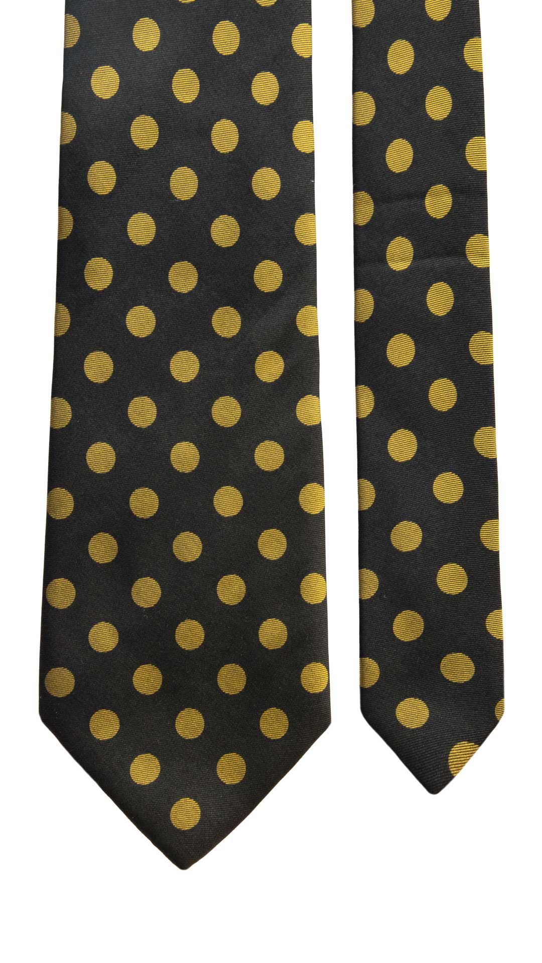 Cravatta Vintage in Twill di Seta Verde Bottiglia a Pois Verdi CV1040 Made in Italy Graffeo Cravatte Pala