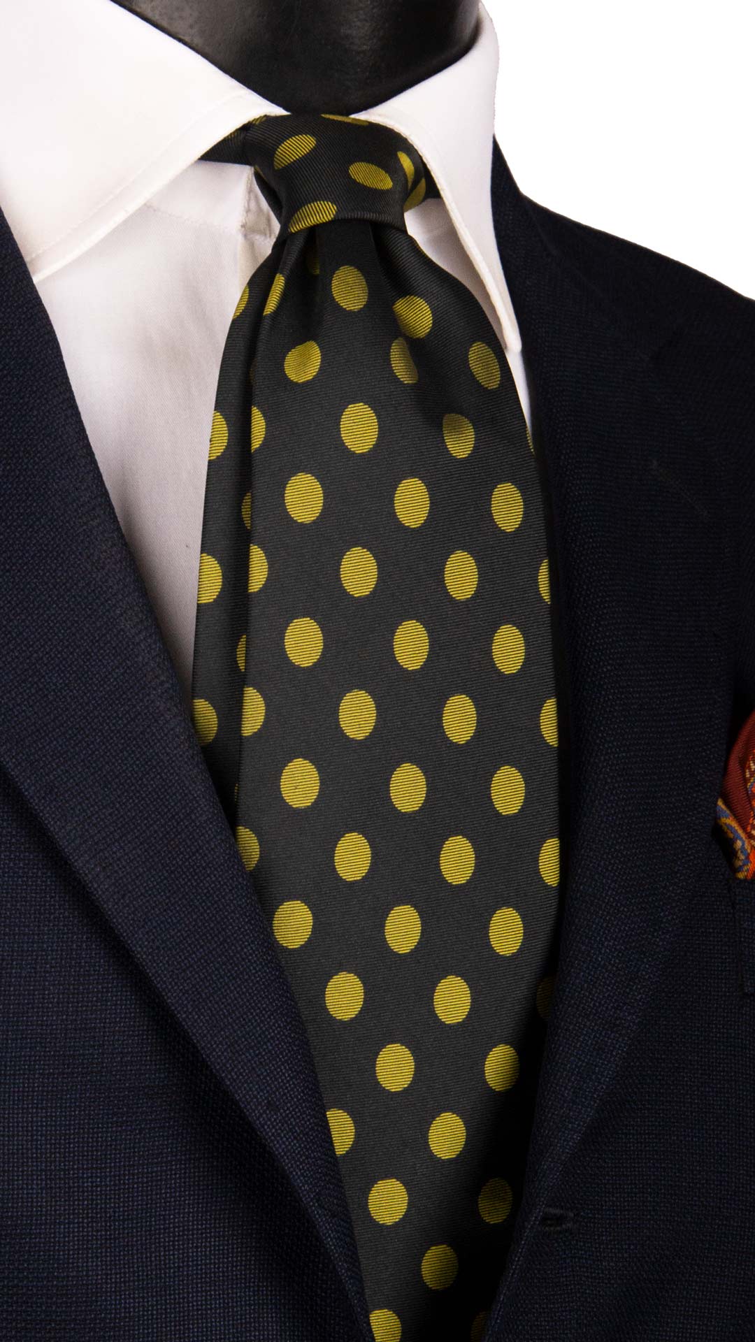 Cravatta Vintage in Twill di Seta Verde Bottiglia a Pois Verdi CV1040 Made in Italy Graffeo Cravatte