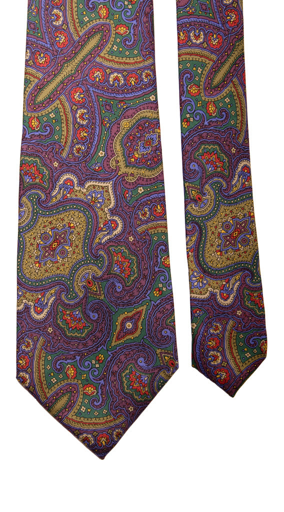 Cravatta Vintage in Twill di Viola Paisley Multicolor Made in Italy graffeo Cravatte Pala