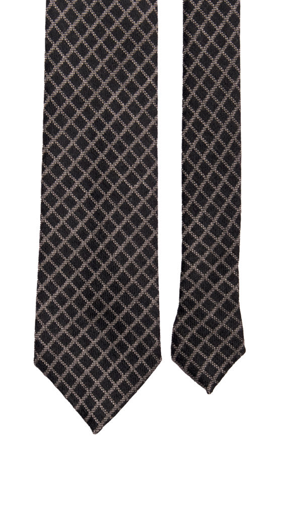 Cravatta a Quadri di Lana Blu Grigio Made in Italy Graffeo Cravatte Pala