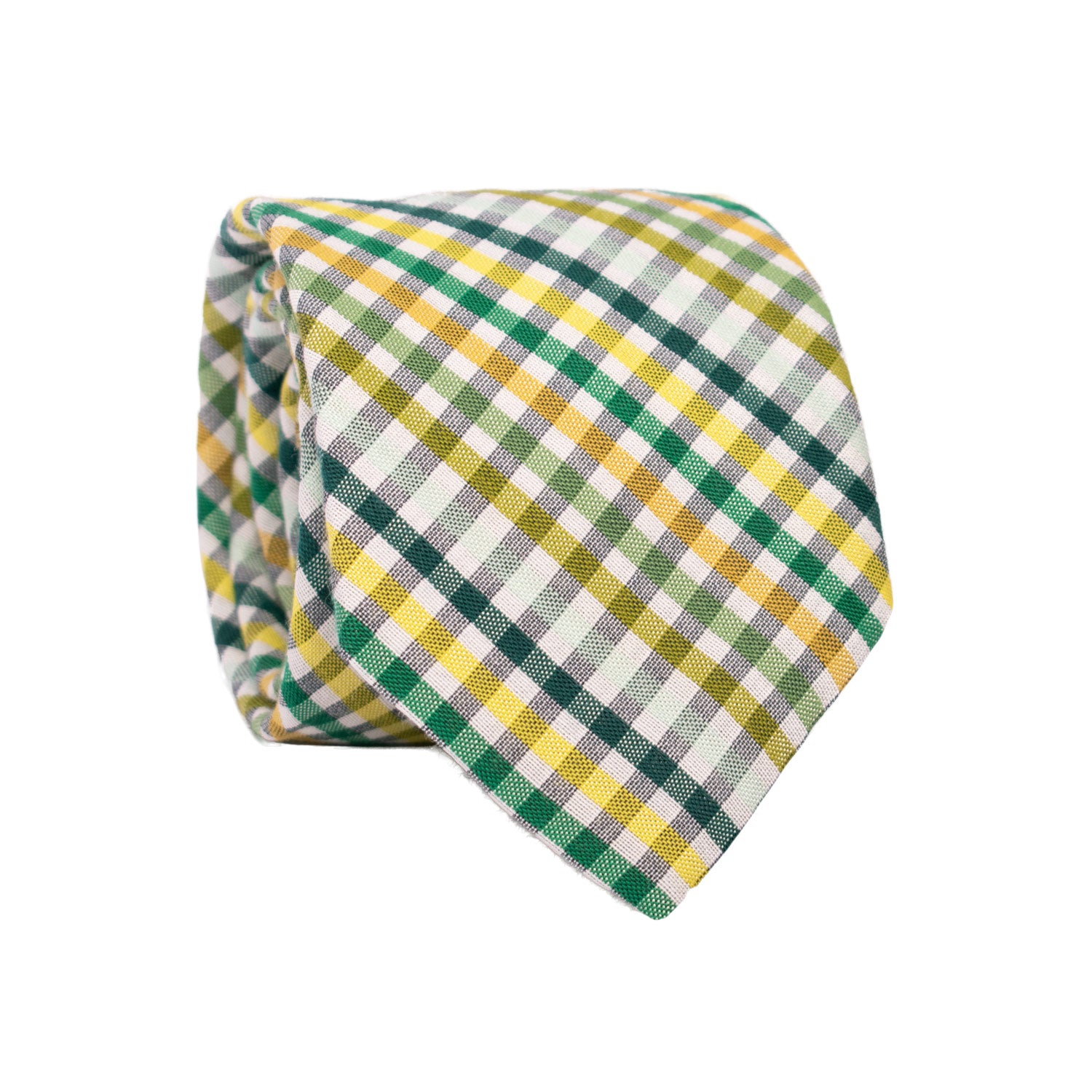 Cravatta a Quadri in Seta Cotone Multicolor 7205 Graffeo Cravatte Made in Italy  Rotolo