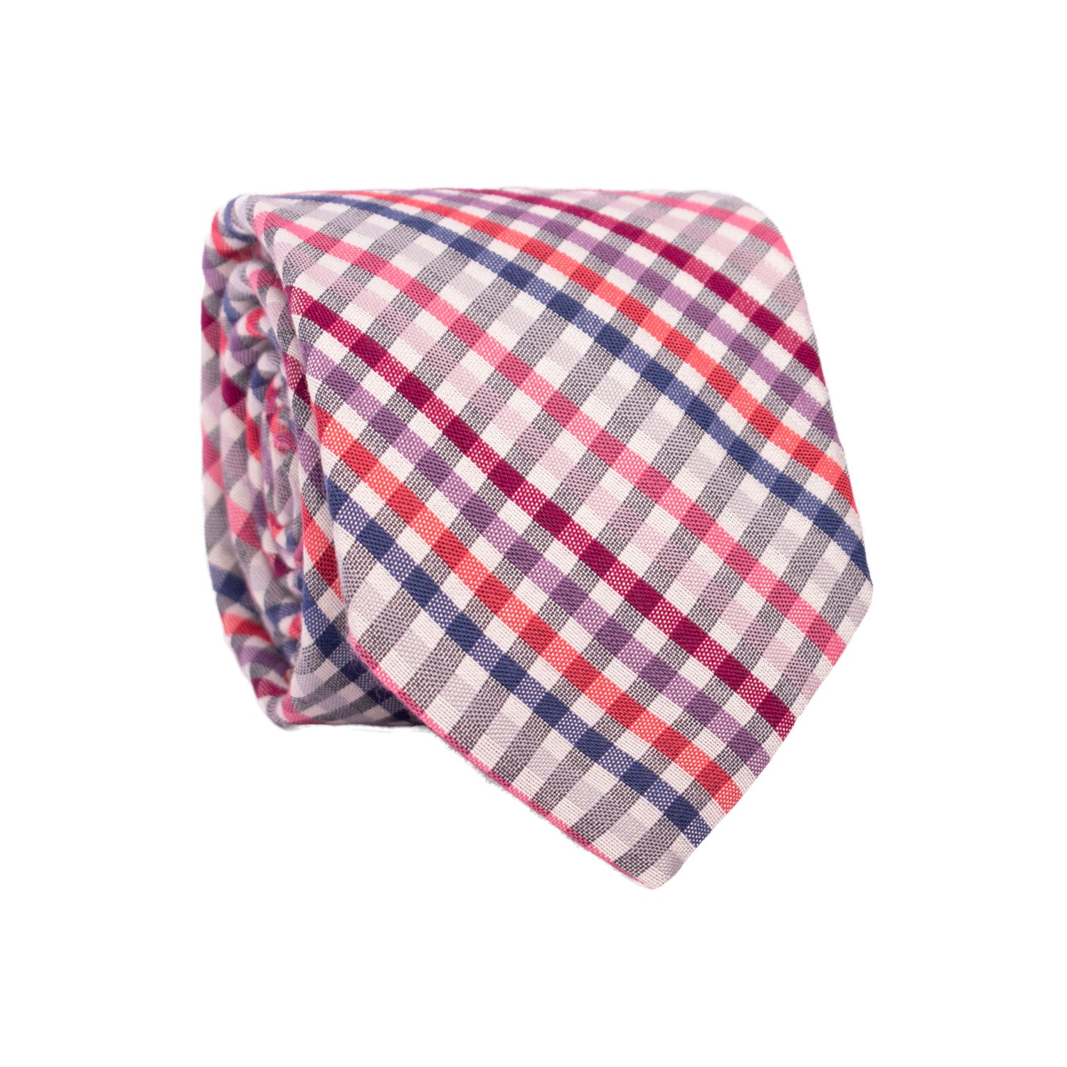 Cravatta a Quadri in Seta Cotone Multicolor 7206 Graffeo Cravatte Made in Italy Rotolo