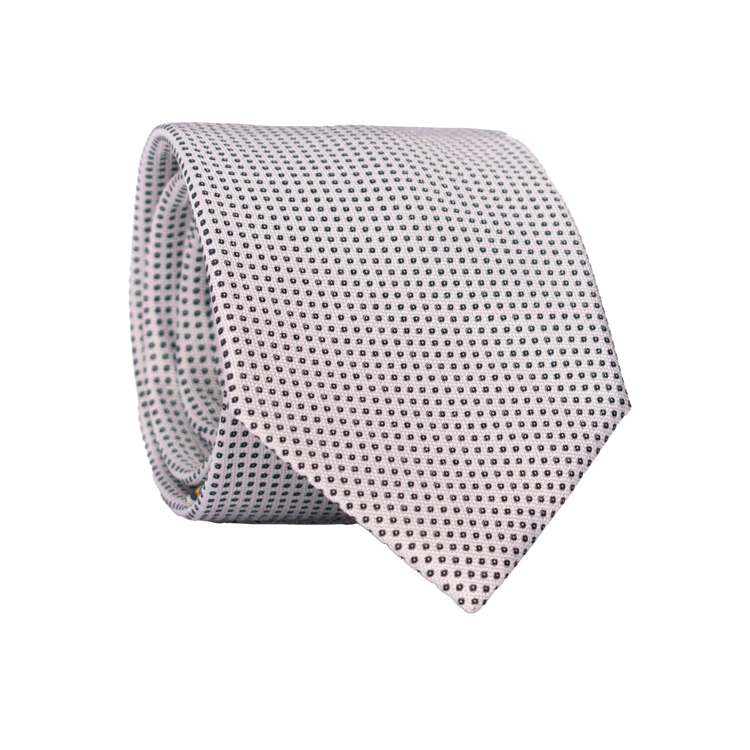 Cravatta da Cerimonia di Seta Bianco Perla Fantasia Blu CY7007 Rotolo