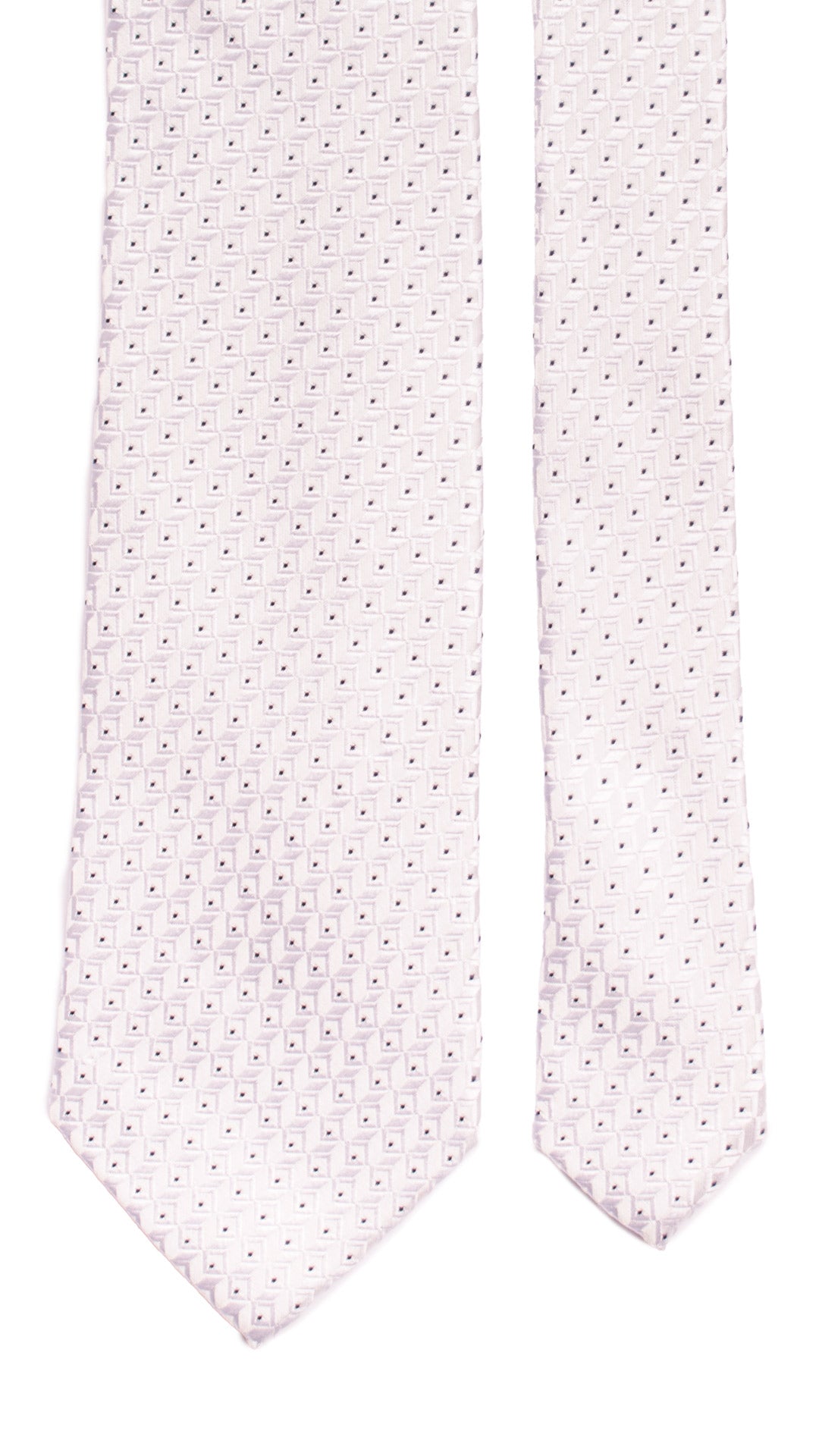 Cravatta da Cerimonia di Seta Bianco Perla Fantasia Tono su Tono Blu CY6981 Pala