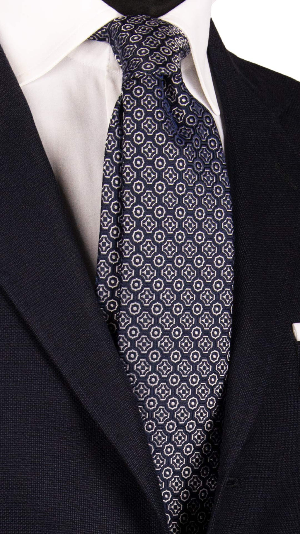 Cravatta In Seta Uomo – Grigio Argento Antracite Con Righe Royal – Taglio Classico 150 Cm - 2