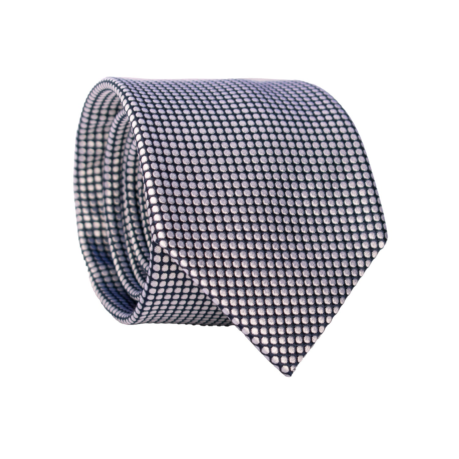 Cravatta da Cerimonia di Seta Blu Fantasia Grigio Argento CY7004 Rotolo