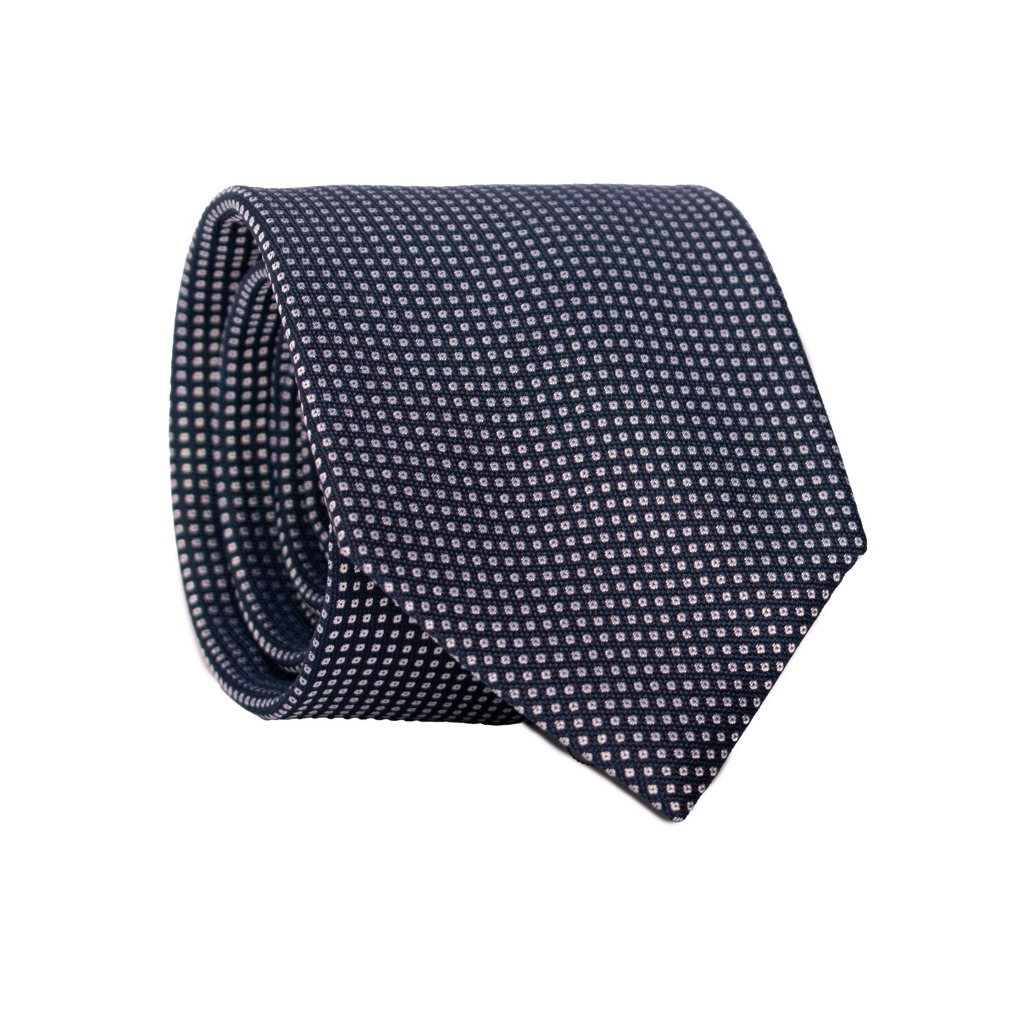 Cravatta da Cerimonia di Seta Blu Fantasia Grigio Argento CY7006 Rotolo