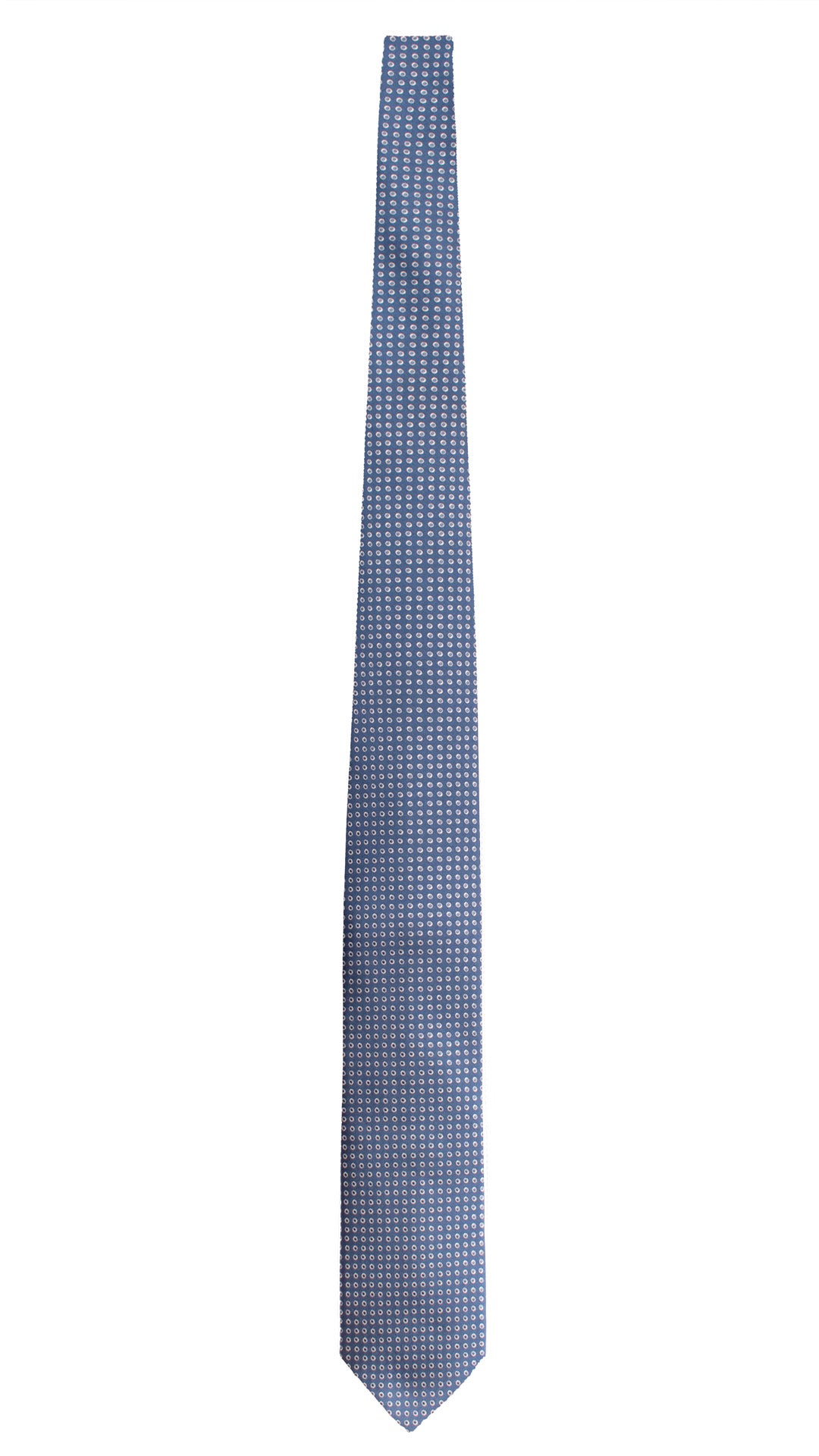 Cravatta da Cerimonia di Seta Blu Navy Fantasia Grigio Argento CY2099 Graffeo Cravatte Made in Italy Intera