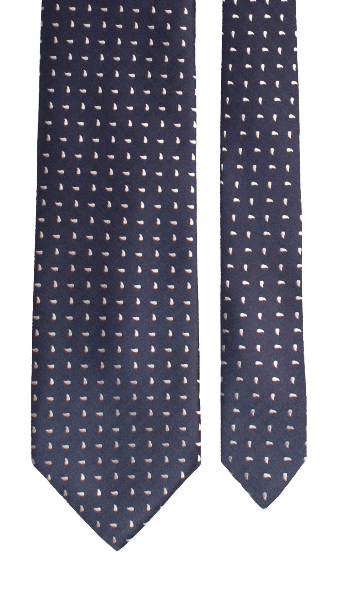 Cravatta da Cerimonia di Seta Blu Paisley Bianco CY1774 Graffeo Cravatte Made in Italy Pala
