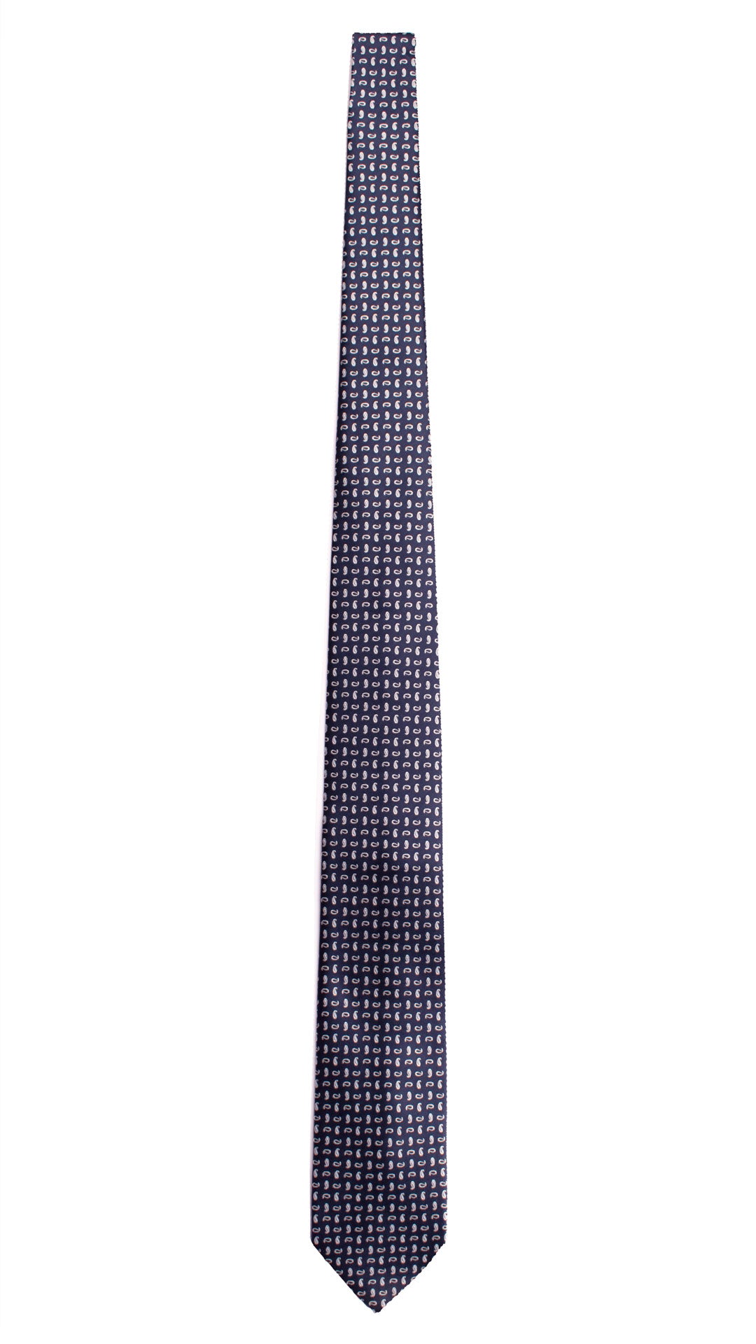 Cravatta da Cerimonia di Seta Blu Paisley Bianco Color Ghiaccio CY2004 Graffeo Cravatte Made in Italy Intera
