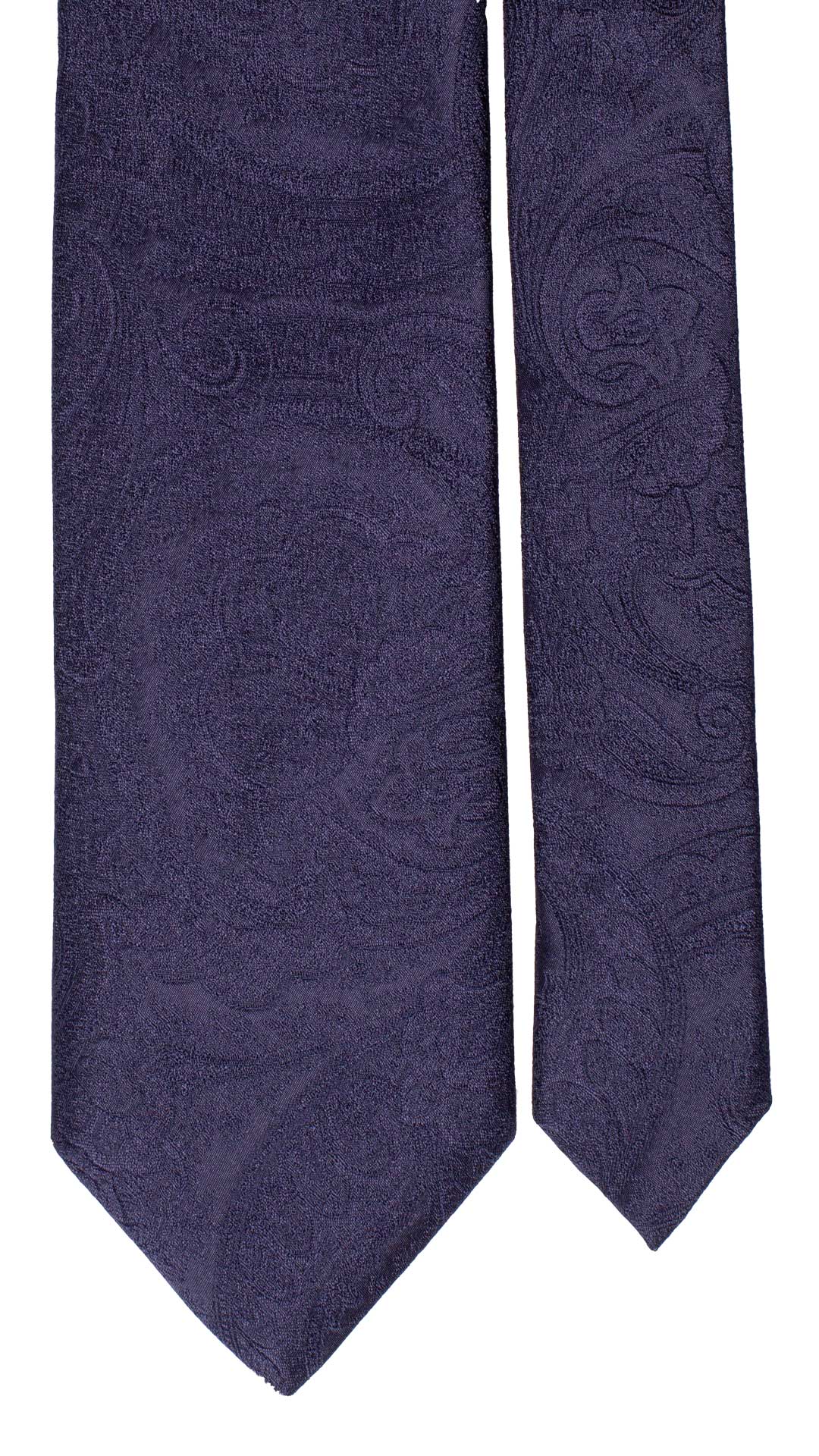 Cravatta da Cerimonia di Seta Blu Paisley Tono su Tono CY6564 Dettaglio