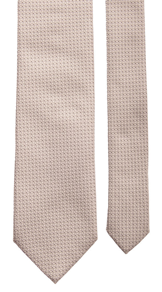 Cravatta da Cerimonia di Seta Grigia Argento Fantasia Grigia Scuro CY6794 Pala