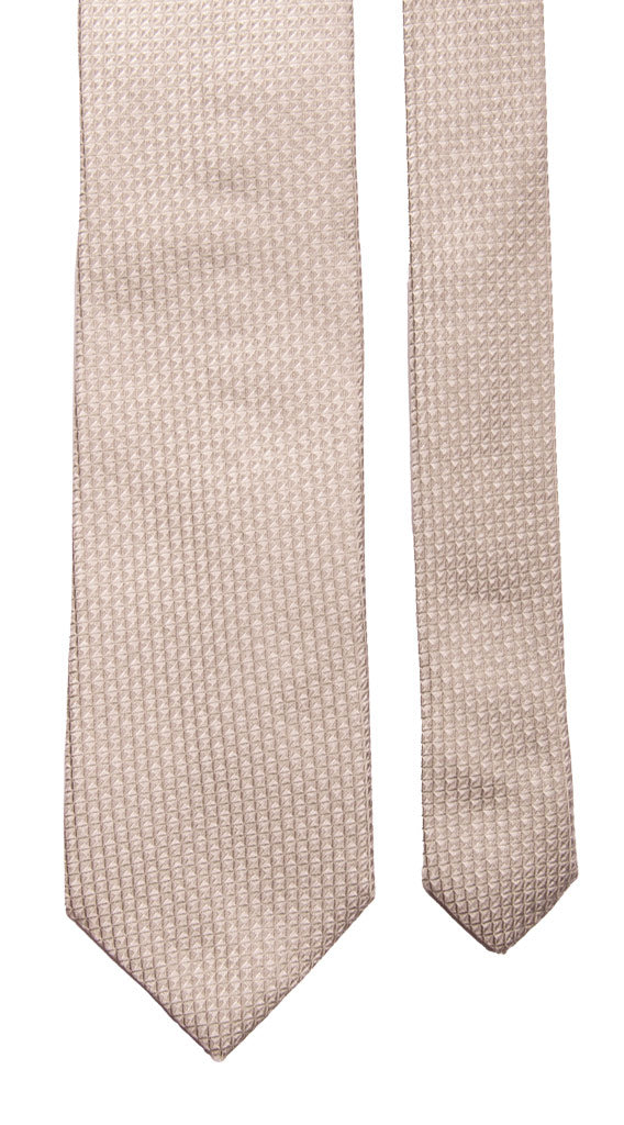 Cravatta da Cerimonia di Seta Grigia Argento Fantasia Tono su Tono CY6791 Pala