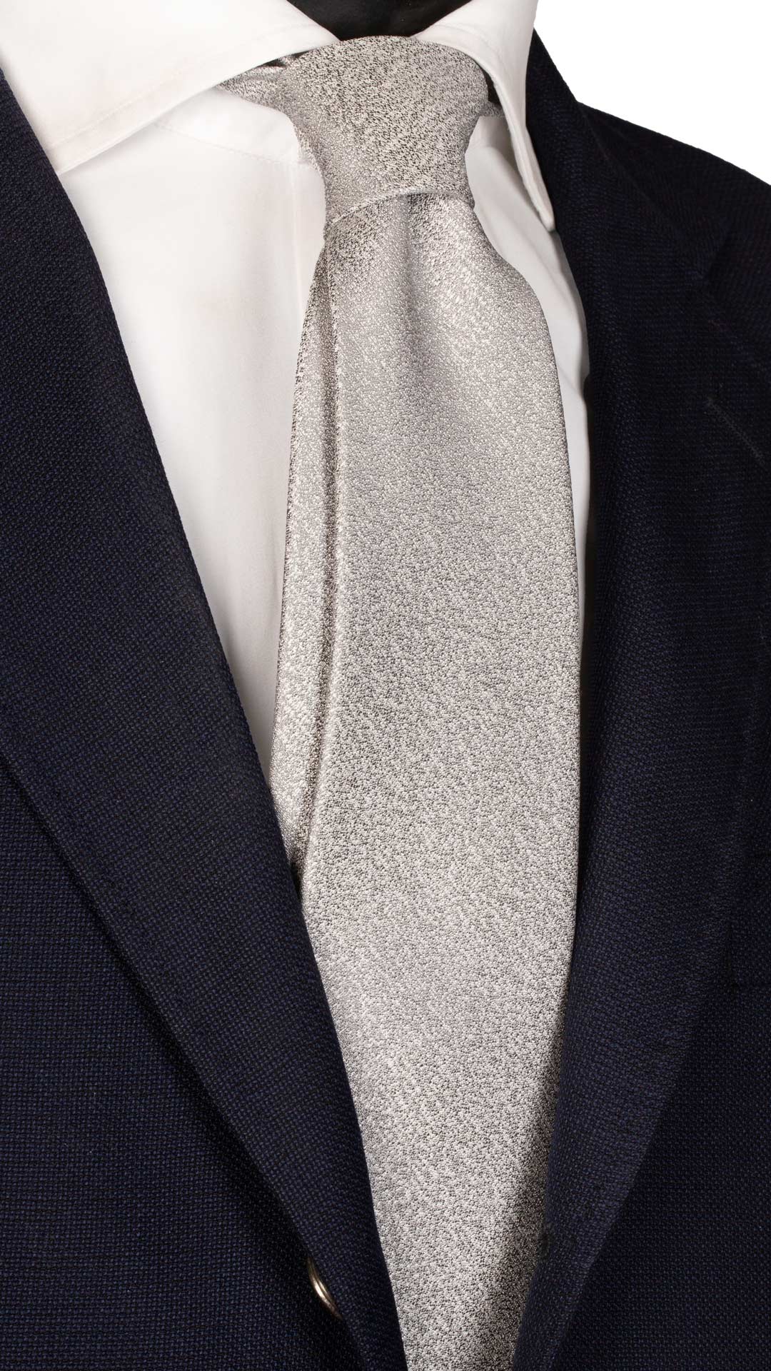 Cravatta da Cerimonia di Seta Grigia Effetto Satinato Made in Italy Graffeo Cravatte