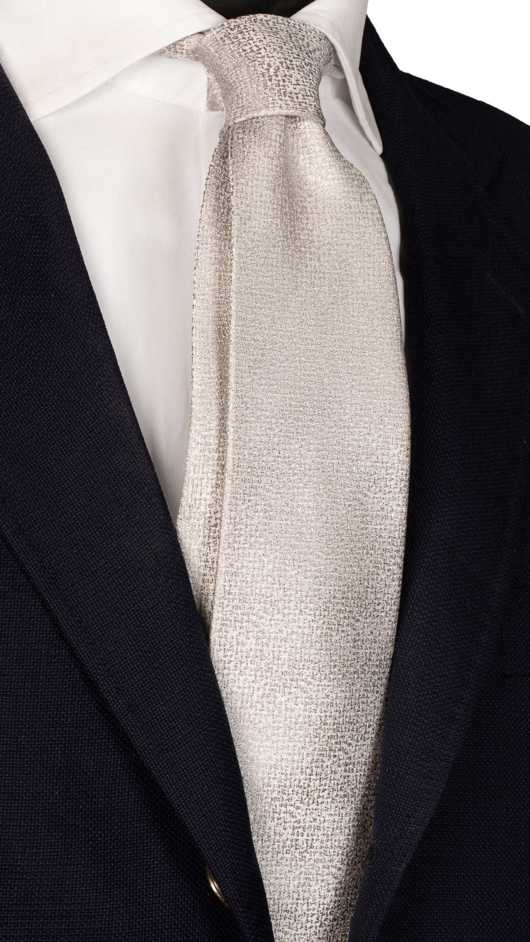 Cravatta da Cerimonia di Seta Grigio Argento Effetto Satinato Made in Italy Graffeo Cravatte