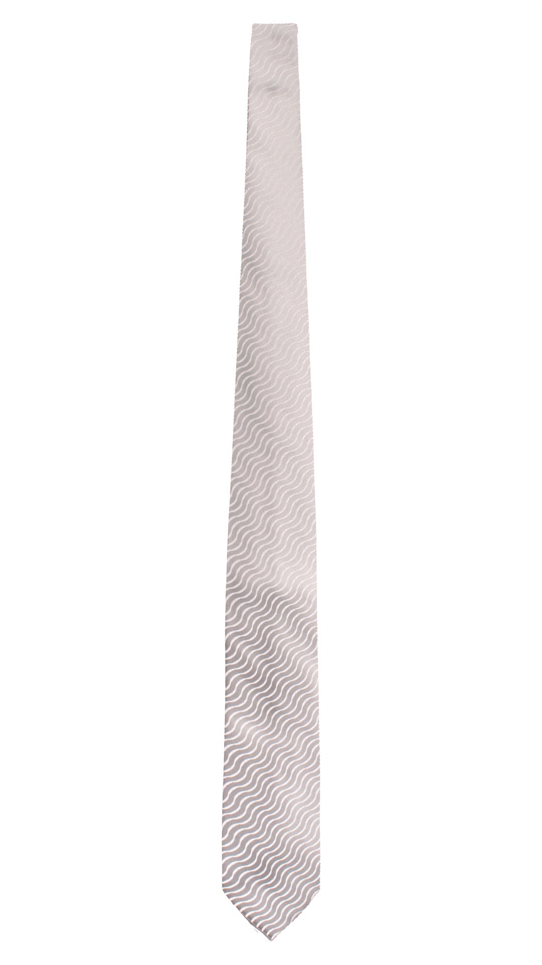 Cravatta da Cerimonia di Seta Grigio Argento Fantasia Bianca CY1619 Graffeo Cravatte Made in Italy Intera