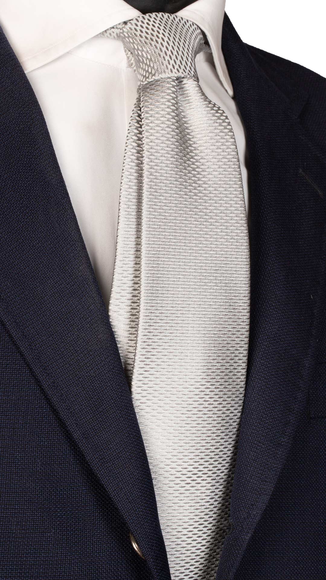 Cravatta da Cerimonia di Seta Grigio Argento Fantasia Grigia Made in Italy Graffeo Cravatte