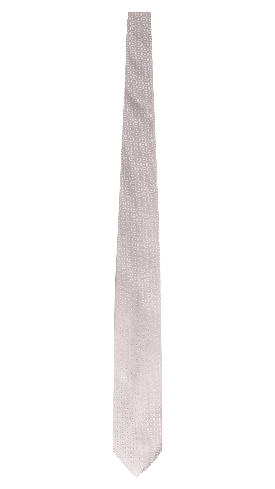Cravatta da Cerimonia di Seta Grigio Argento Fantasia Tono su Tono CY1588 Graffeo Cravatte Made in Italy Intera