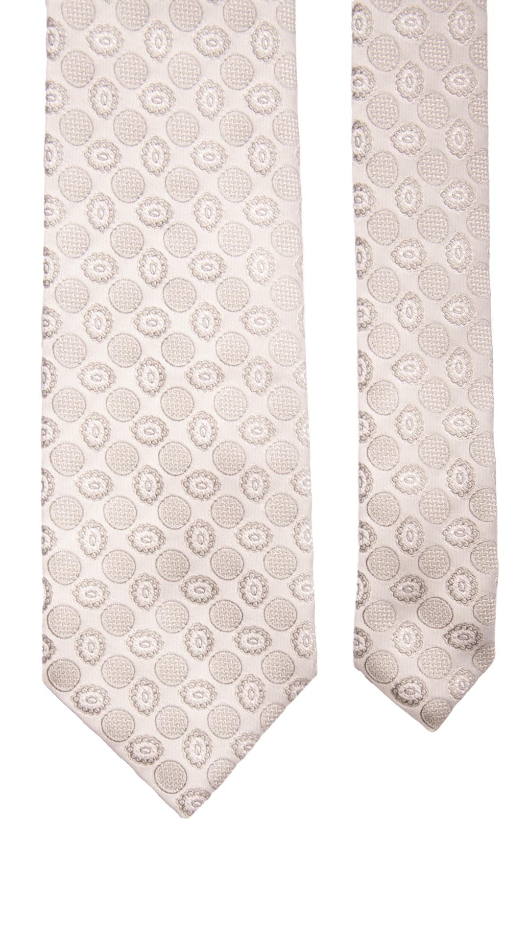 Cravatta da Cerimonia di Seta Grigio Argento Fantasia Tono su Tono Made in Italy Graffeo Cravatte Pala