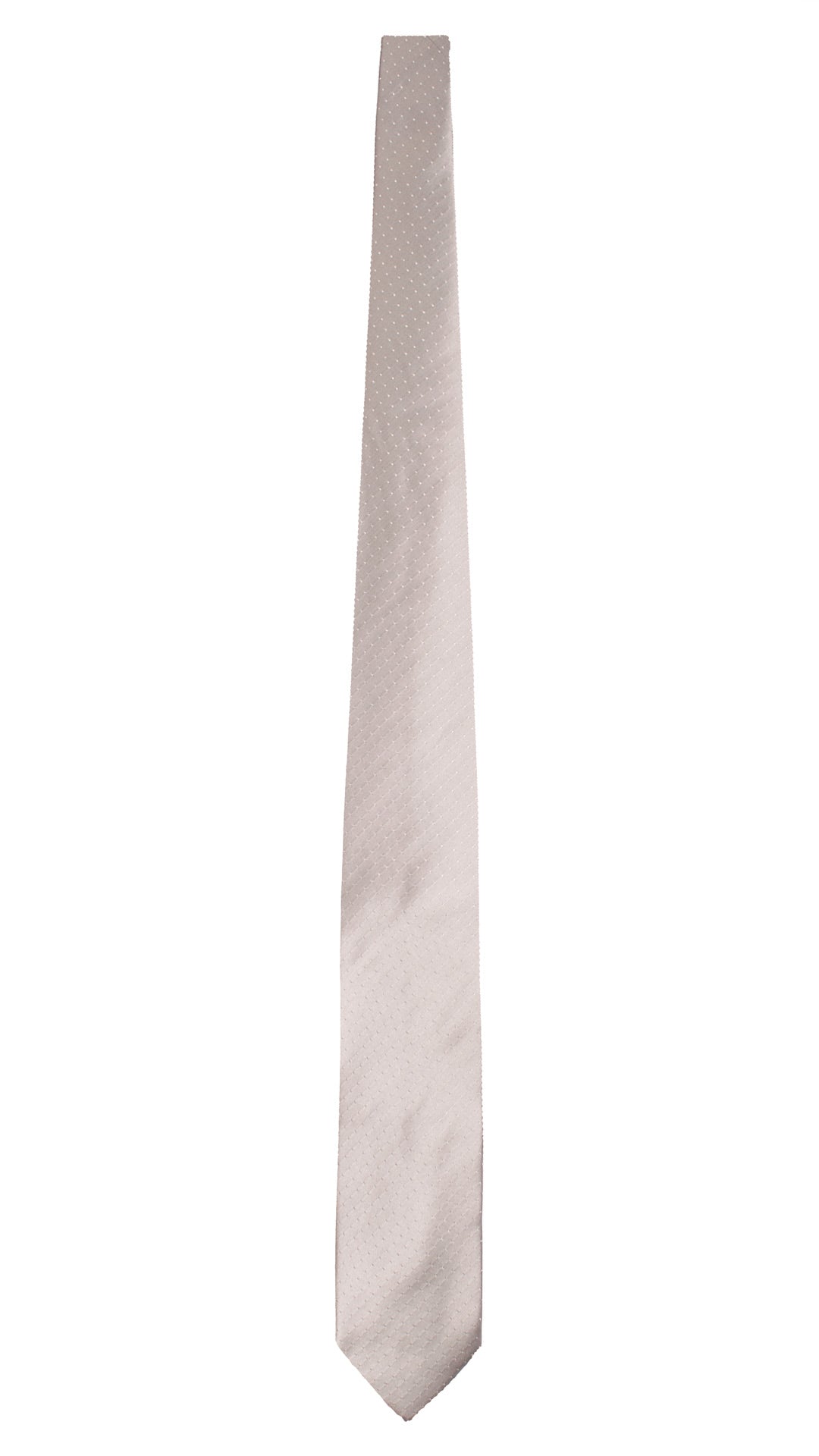 Cravatta da Cerimonia di Seta Grigio Argento Punto a Spillo Lurex CY1601 Graffeo Cravatte Made in Italy Intera