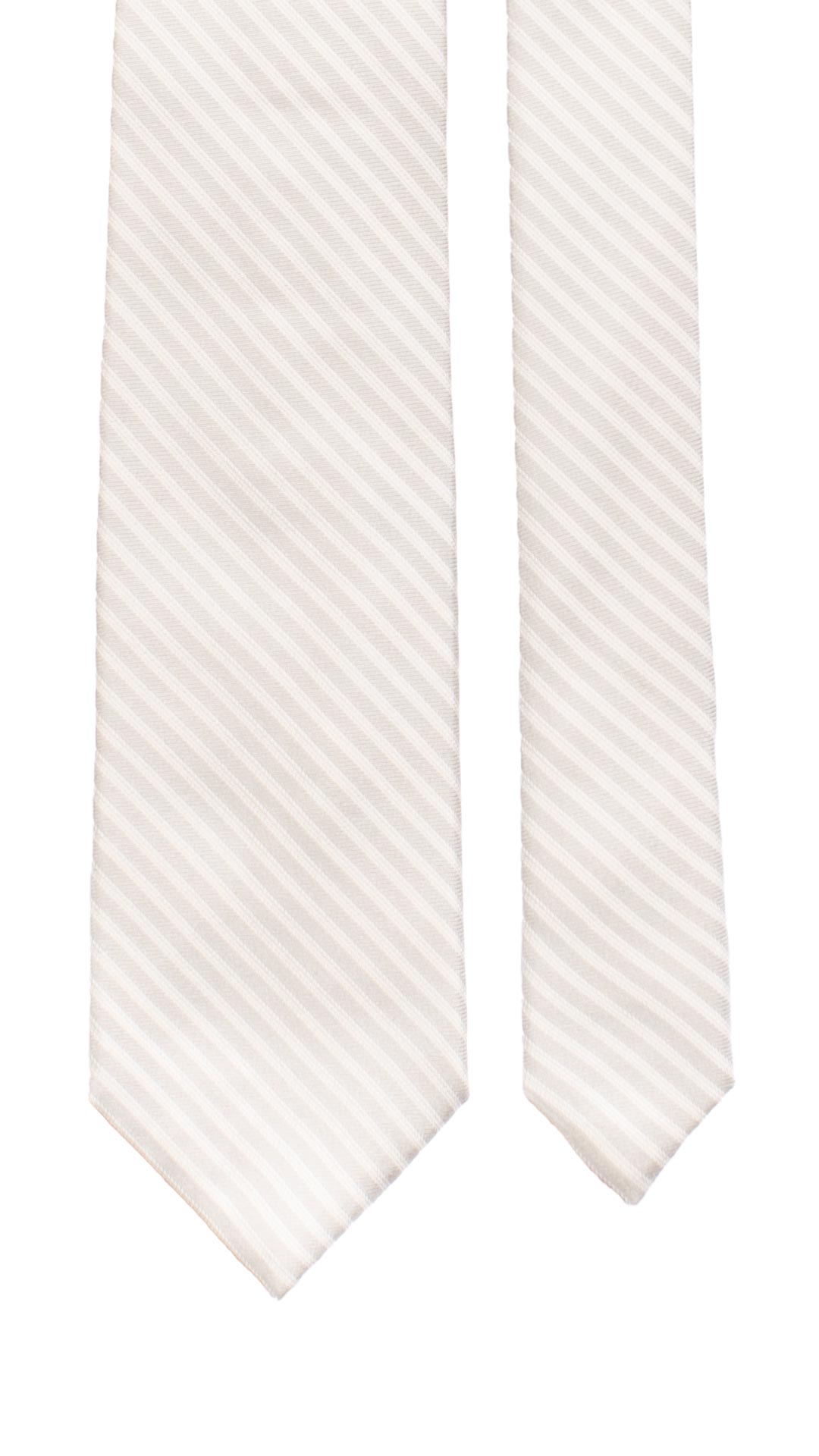 Cravatta da Cerimonia di Seta Grigio Argento con Righe Bianche CY7452 Made in Italy Graffeo Cravatte Pala