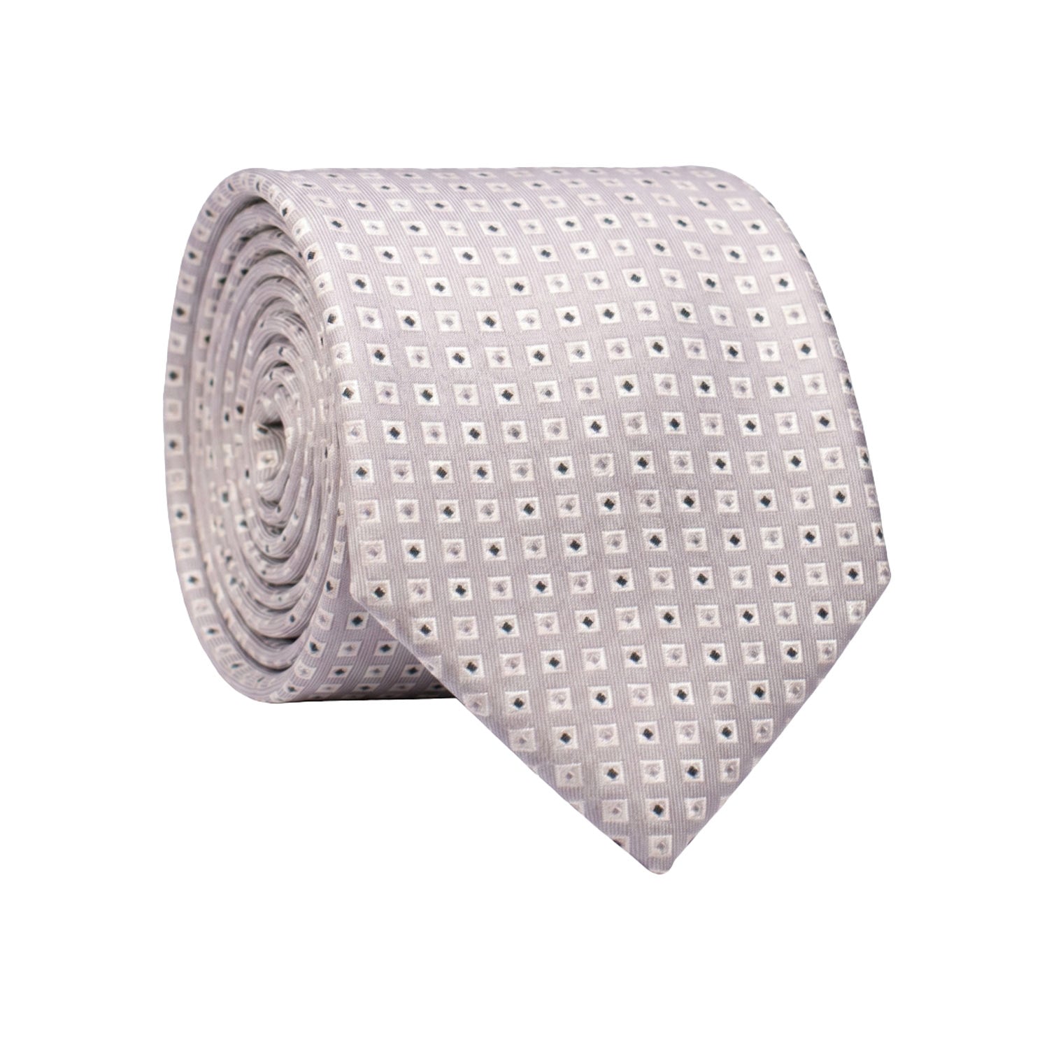 Cravatta da Cerimonia di Seta Grigio Perla Fantasia Grigio Argento Nera CY1579 Graffeo Cravatte Made in Italy Rotolo