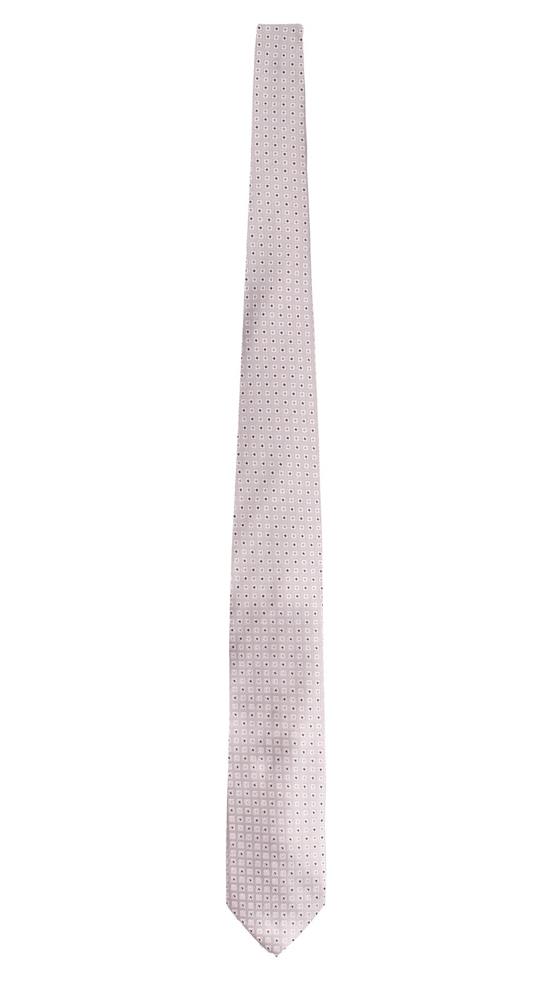 Cravatta da Cerimonia di Seta Grigio Perla Fantasia Grigio Argento Nera CY1579 Graffeo Cravatte Made in Italy Intera