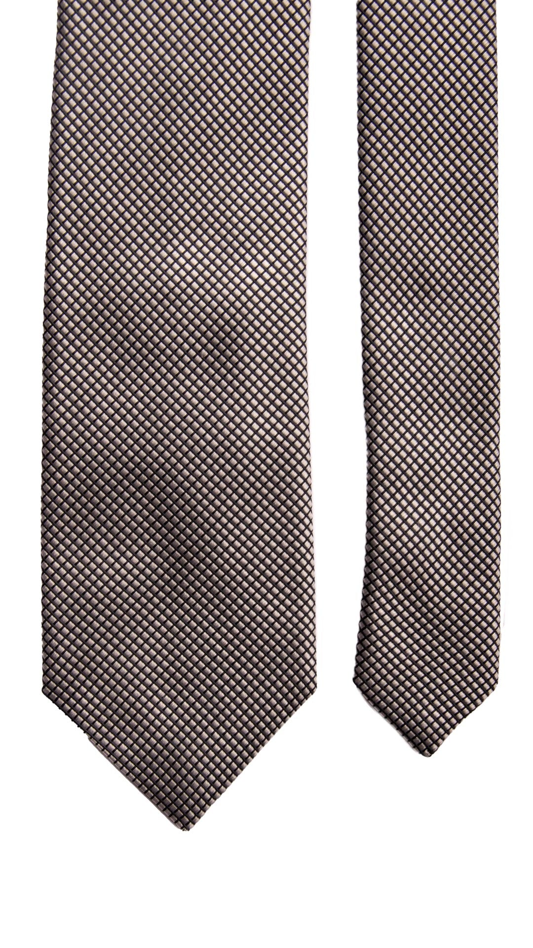 Cravatta da Cerimonia di Seta Nera Grigia Argento Made in Italy Graffeo Cravatte Pala