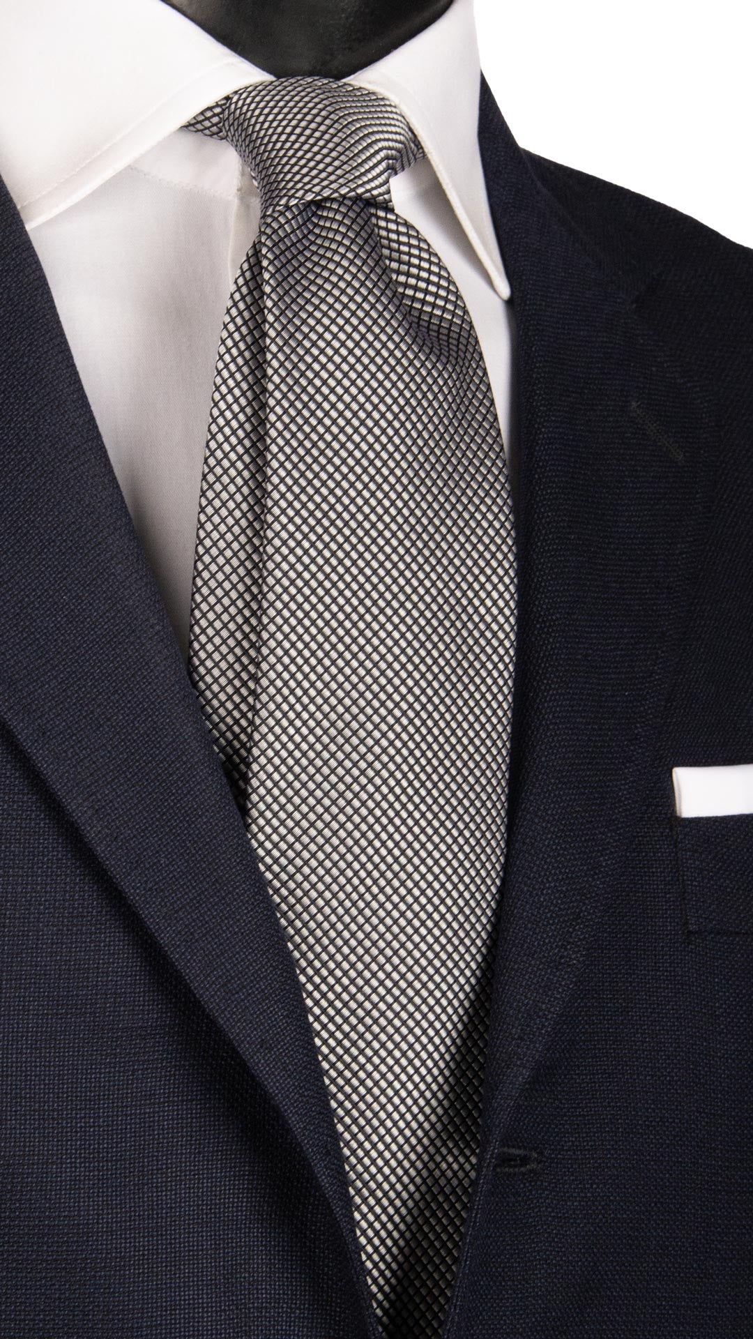Cravatta da Cerimonia di Seta Nera Grigia Argento Made in Italy Graffeo Cravatte