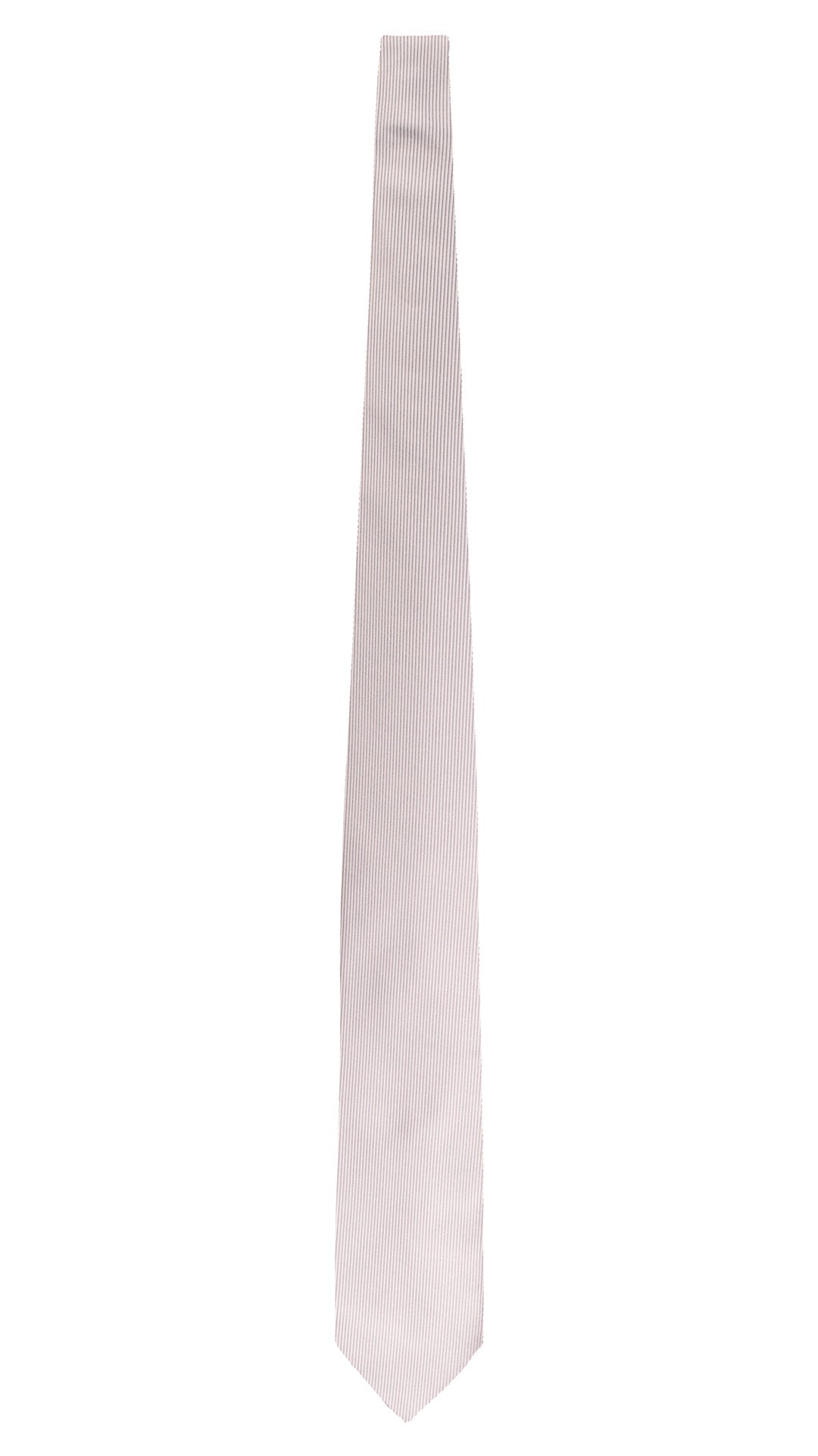 Cravatta da Cerimonia di Seta con Righe Verticali Grigio Argento Grigio CY1713 Graffeo Cravatte Made in Italy Intera