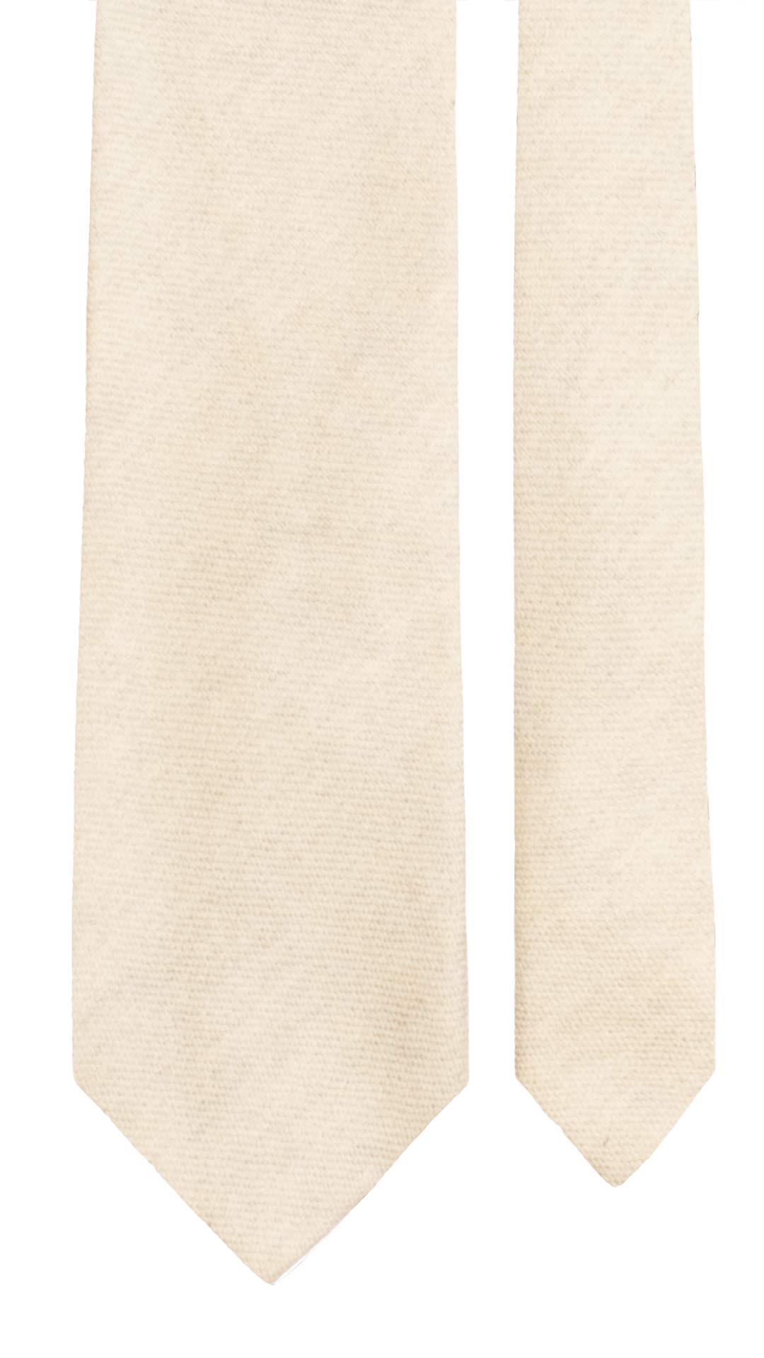 Cravatta di Cashmere Bianco Panna Tinta Unita L1238 Pala