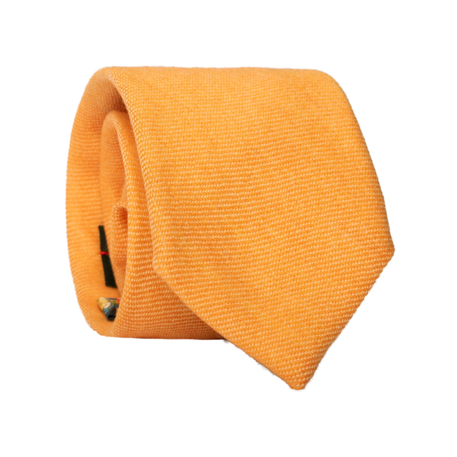 Cravatta di Cashmere Fantasia Arancione Beige L1109 Made in Italy Graffeo Cravatte Rotolo