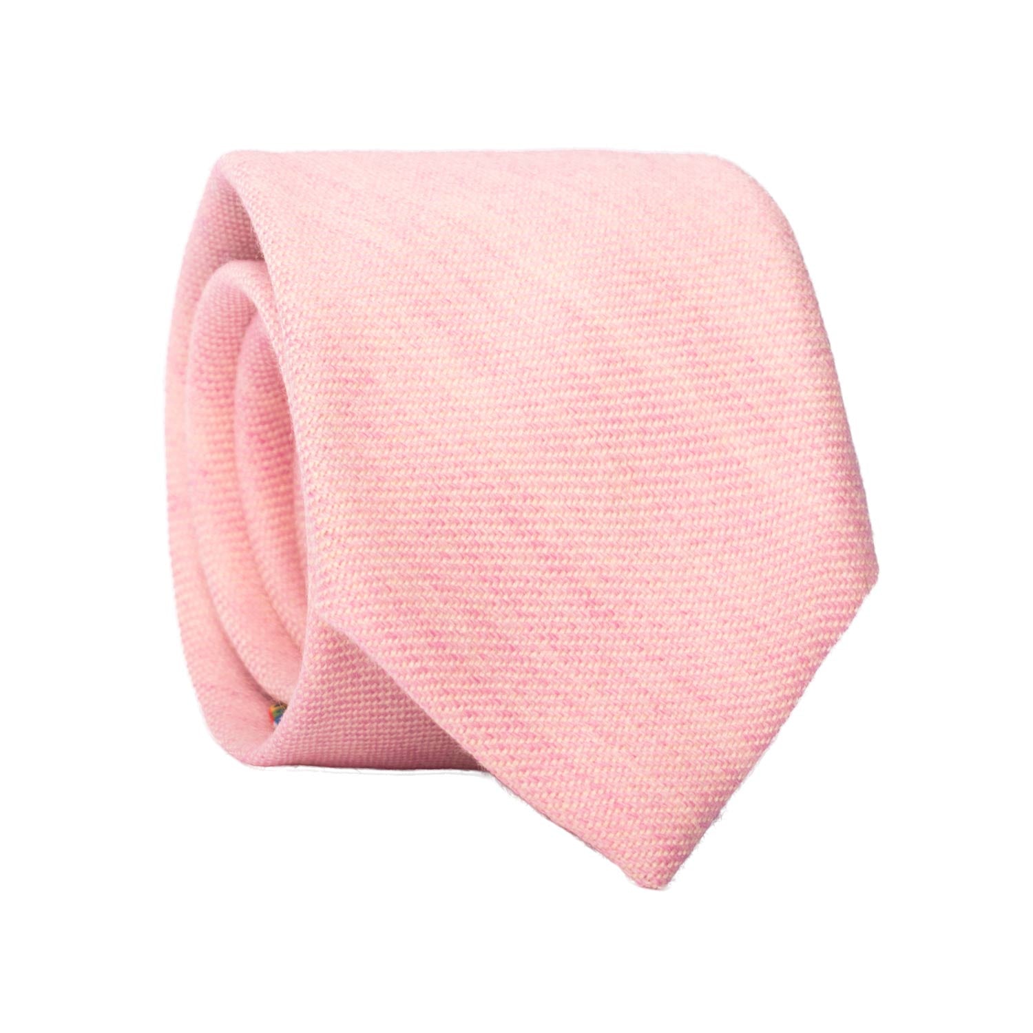 Cravatta di Cashmere Fantasia Rosa Bianca L1114 Graffeo Cravatte Made in Italy Rotolo