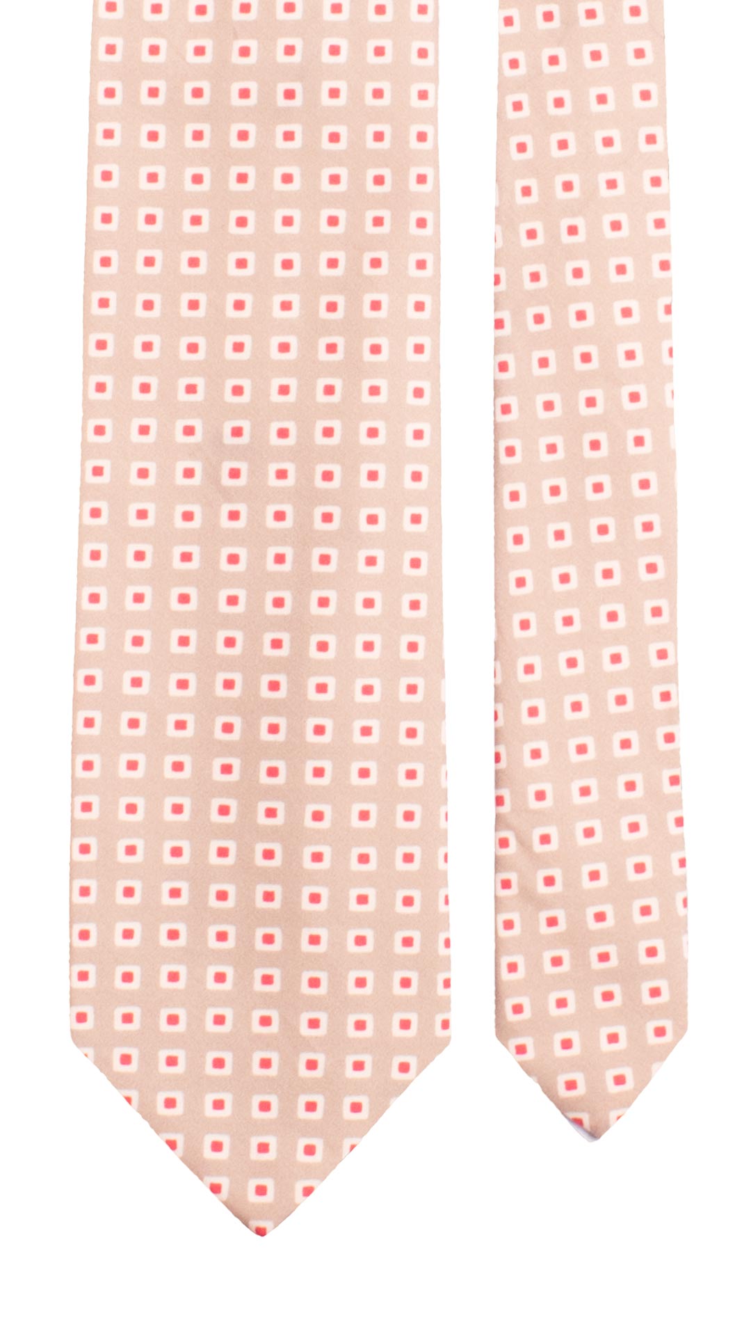 Cravatta di Cotone Tortora Fantasia Fucsia Bianco 7664 Made in Italy Graffeo Cravatte Pala