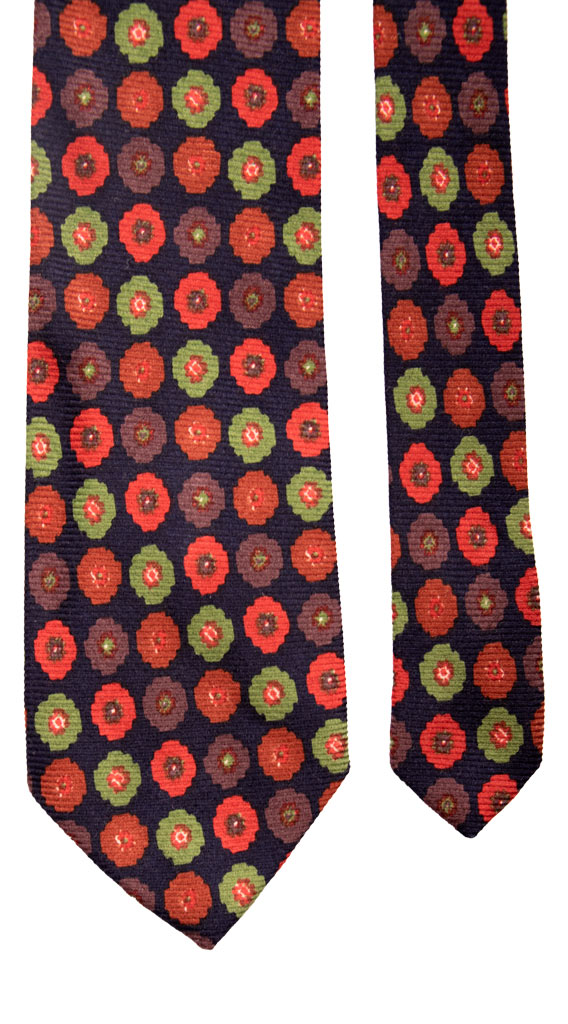Cravatta di Lana Blu Fantasia Multicolor Made in Italy Graffeo Cravatte Pala